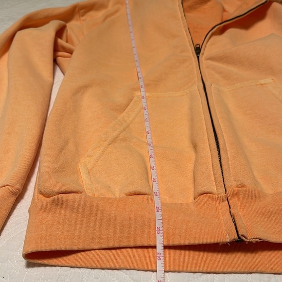 NWOT Talentless Men’s heavyweight drop shoulder Zip-up hoodie in Peach Size S - Picture 5 of 12